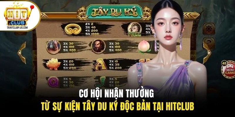 Cơ hội nhận thưởng từ sự kiện Tây Du Ký độc bản tại Hitclub